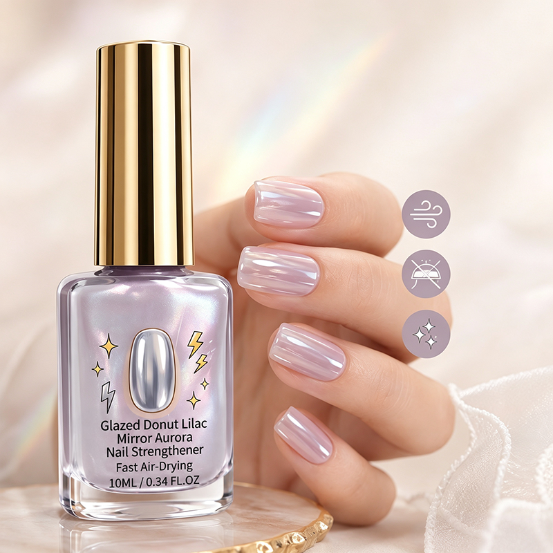 ✨ 💅Lilac Glossy Mirror Nail Strengthener